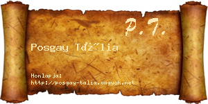 Posgay Tália névjegykártya